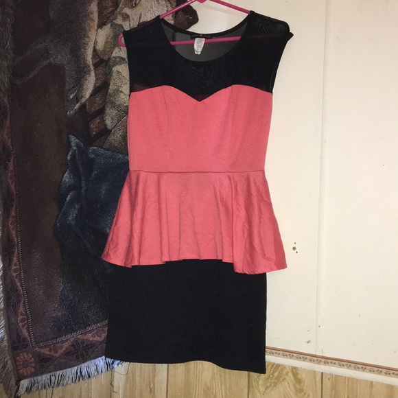 Heart 2 Heart Peplum Mesh Dress - Picture 1 of 3